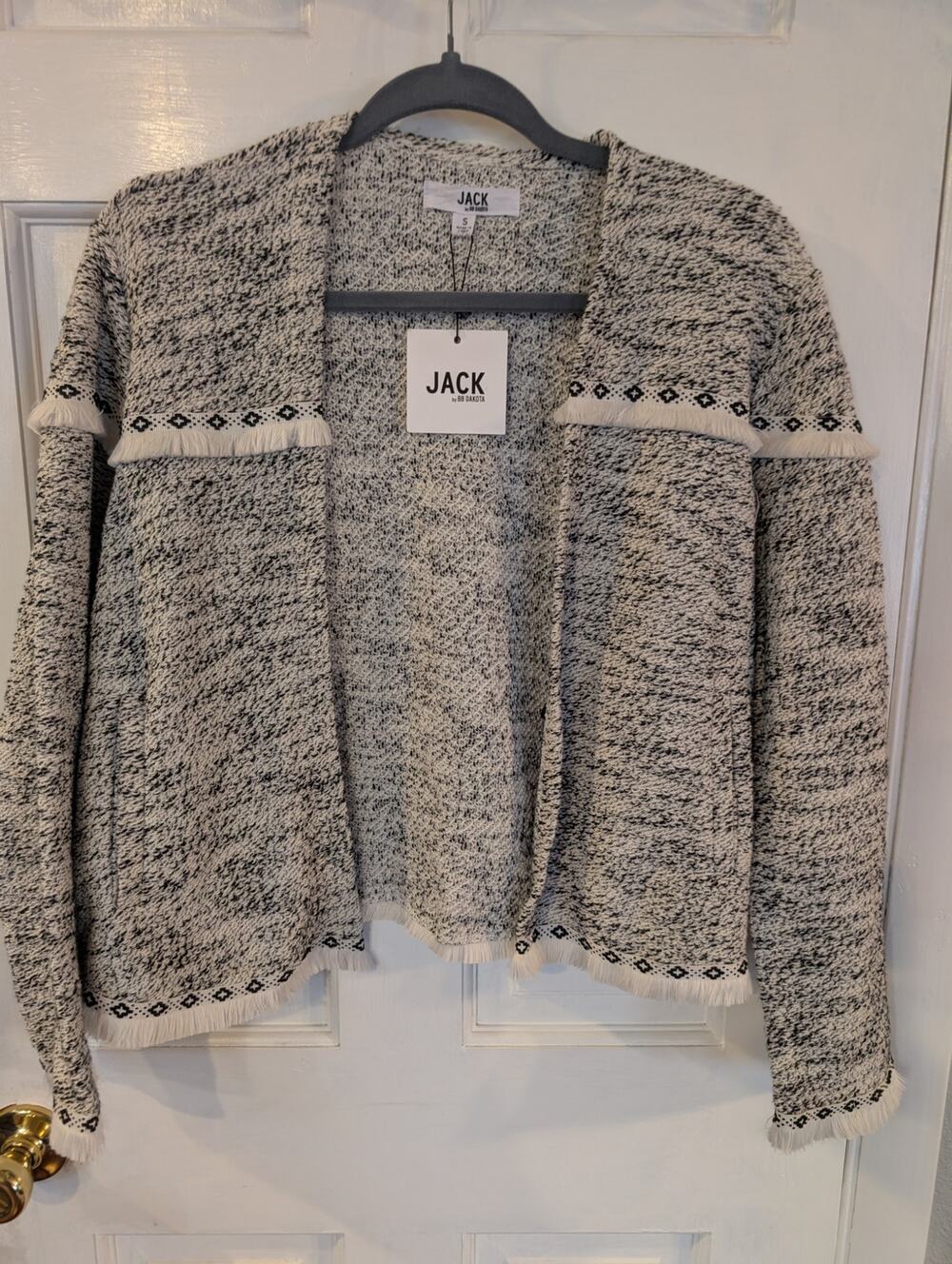 Jack by BB Dakota | Black & White Open Sweater Jacket Small